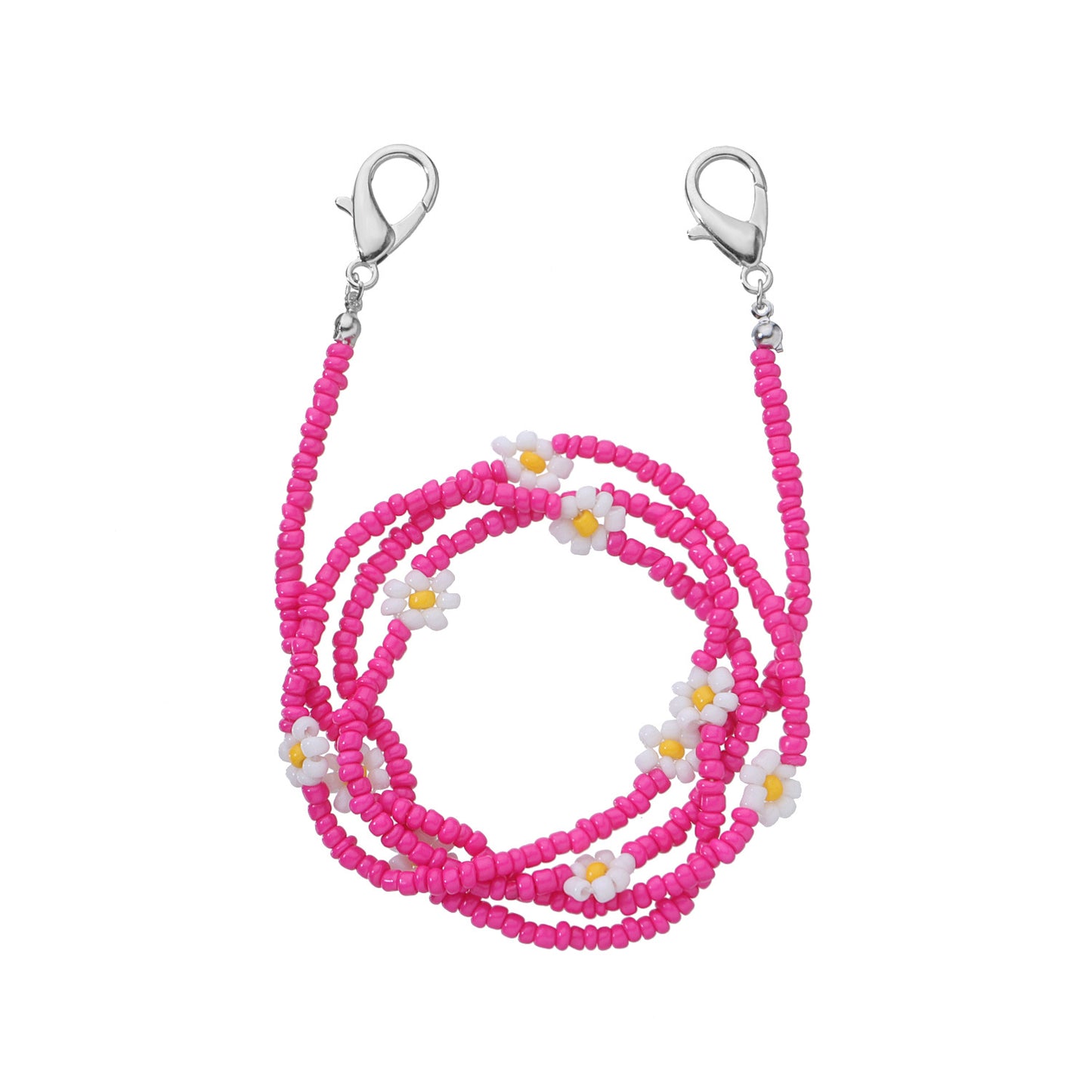 Floral Flower Glass Beads Eyewear Chain Mask Holder