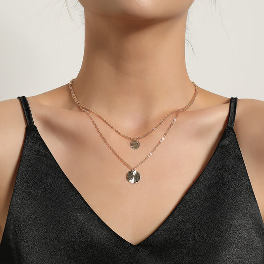Collana con Pendente a Croce in Lega Geometrica Minimalista per Donna, Elegante Gioielleria a Strati per Maglioni