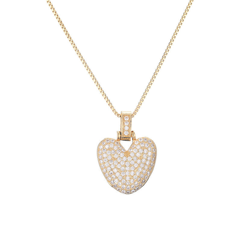 Collana da donna con iniziale in rame intarsiata, con catena a maglie, stile minimalista alla moda da pendolare, con accenti di strass