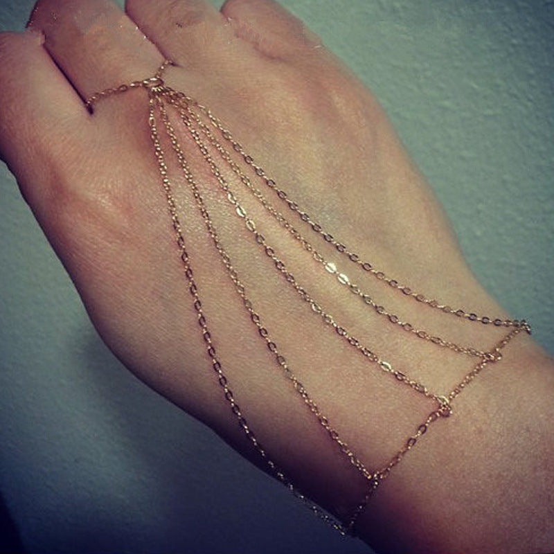 Women's Fringe Chain Bracelet Fashionable Layered Tassel Hand Chain Stylish Minimalist Jewelry Accessory