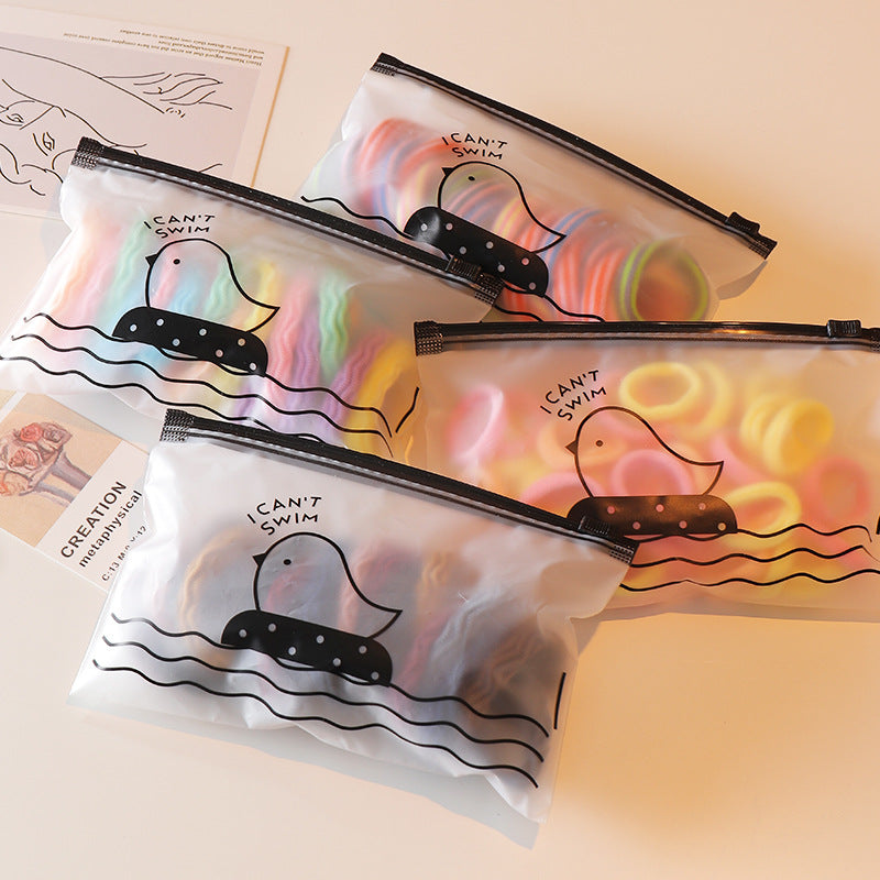 Simpatico elastico per capelli a tinta unita per bambini con motivo a cerchi geometrici e design della Principessa Elsa, accessorio per capelli invernale ispessito con rivestimento in resina