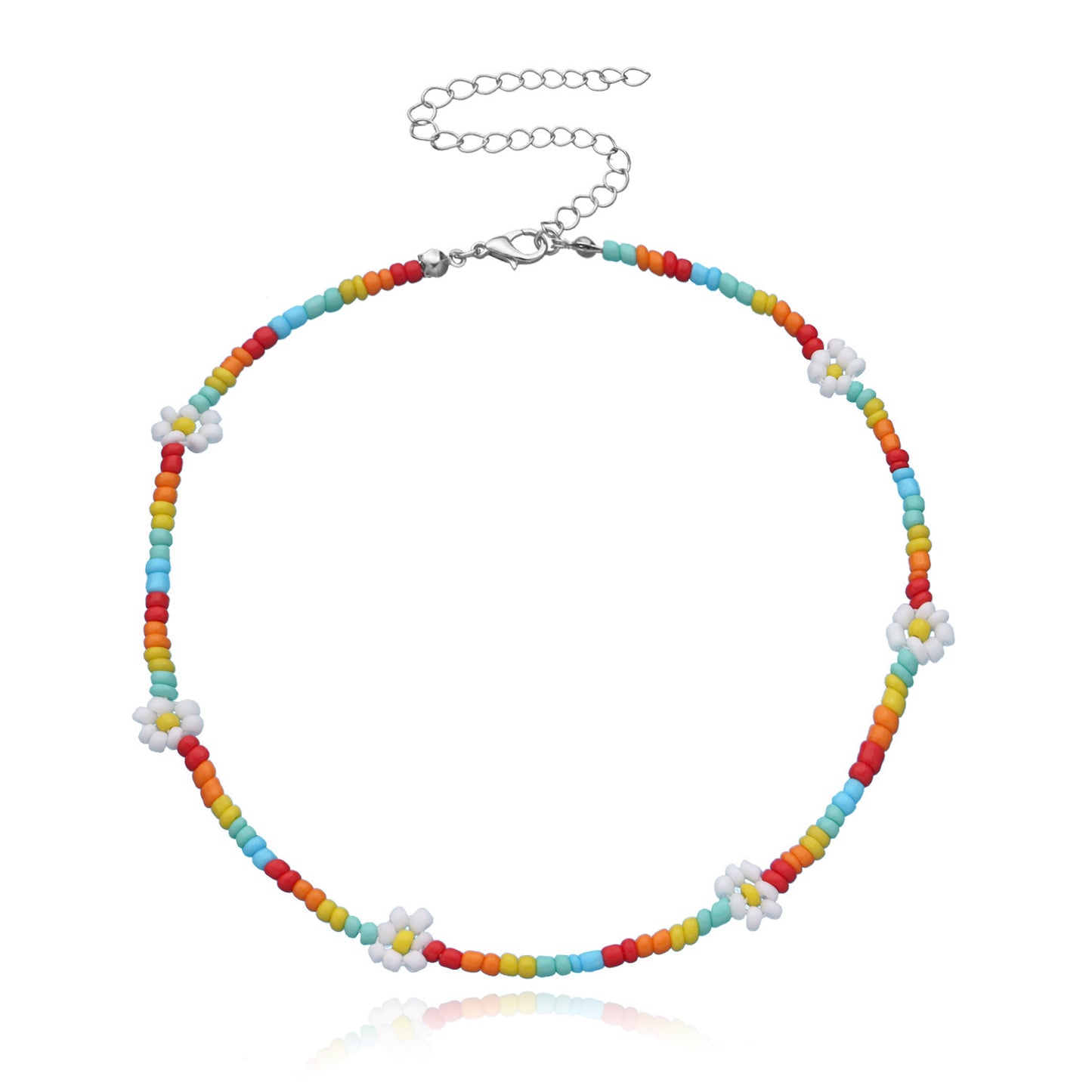 Floral Alloy Plated Fishline Chain Necklace for Women - Trendy Ins Style Fashion Accessory