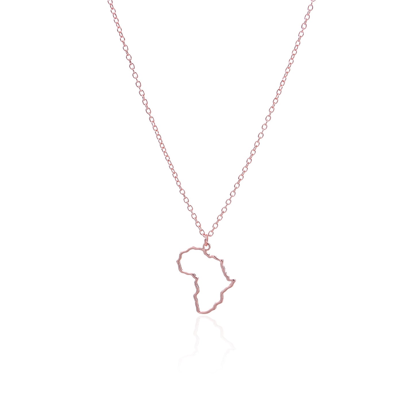Women's Geometric Alloy Minimalist Fashion Cross Chain Necklace with Inlay - Unique African Map Pendant, 21cm to 50cm Adjustable Length