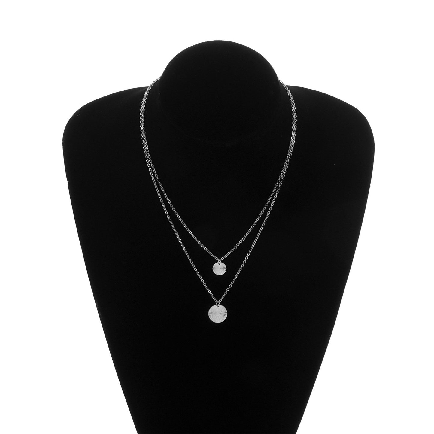 Minimalist Geometric Alloy Cross Chain Pendant Necklace for Women, Elegant Layered Jewelry for Sweaters