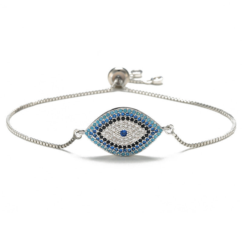Copper Eye of Evil Rhinestone Inlay Women's Minimalist Fashion Casual Bracelet