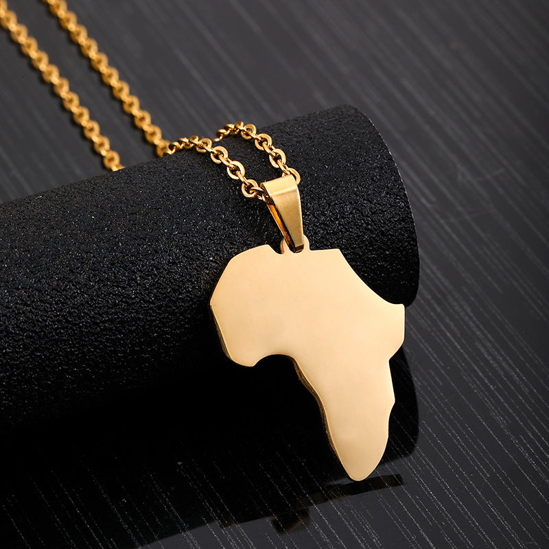 Set di collana e orecchini in acciaio al titanio con forme geometriche, stile O-Chain, finitura oro, idea regalo