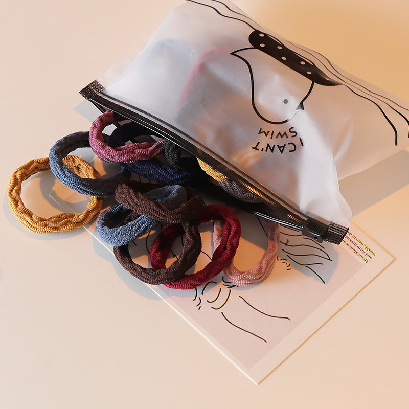 Simpatico elastico per capelli a tinta unita per bambini con motivo a cerchi geometrici e design della Principessa Elsa, accessorio per capelli invernale ispessito con rivestimento in resina