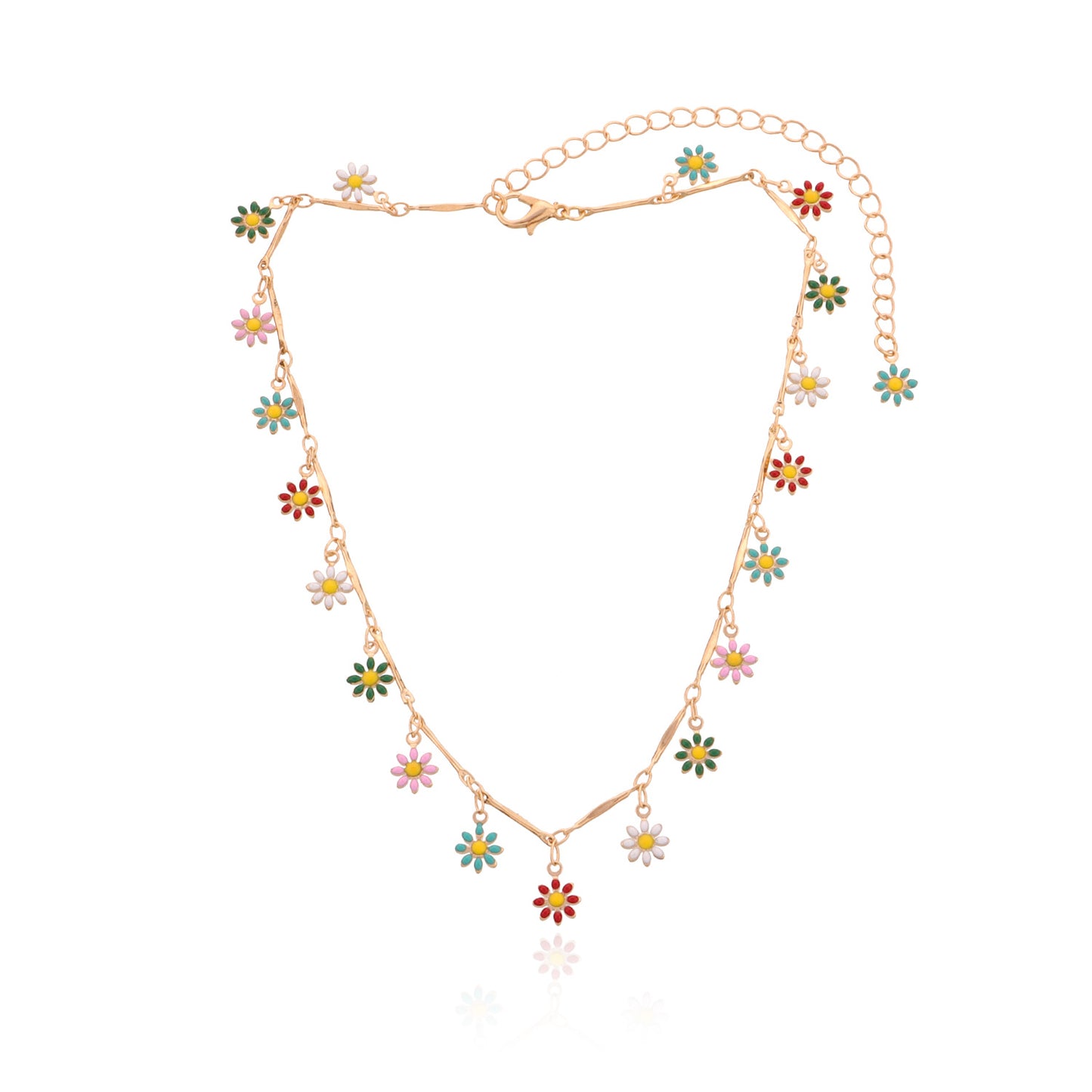 Women's Handmade Floral Chain Necklace Alloy Plated Minimalist Elegant Jewelry