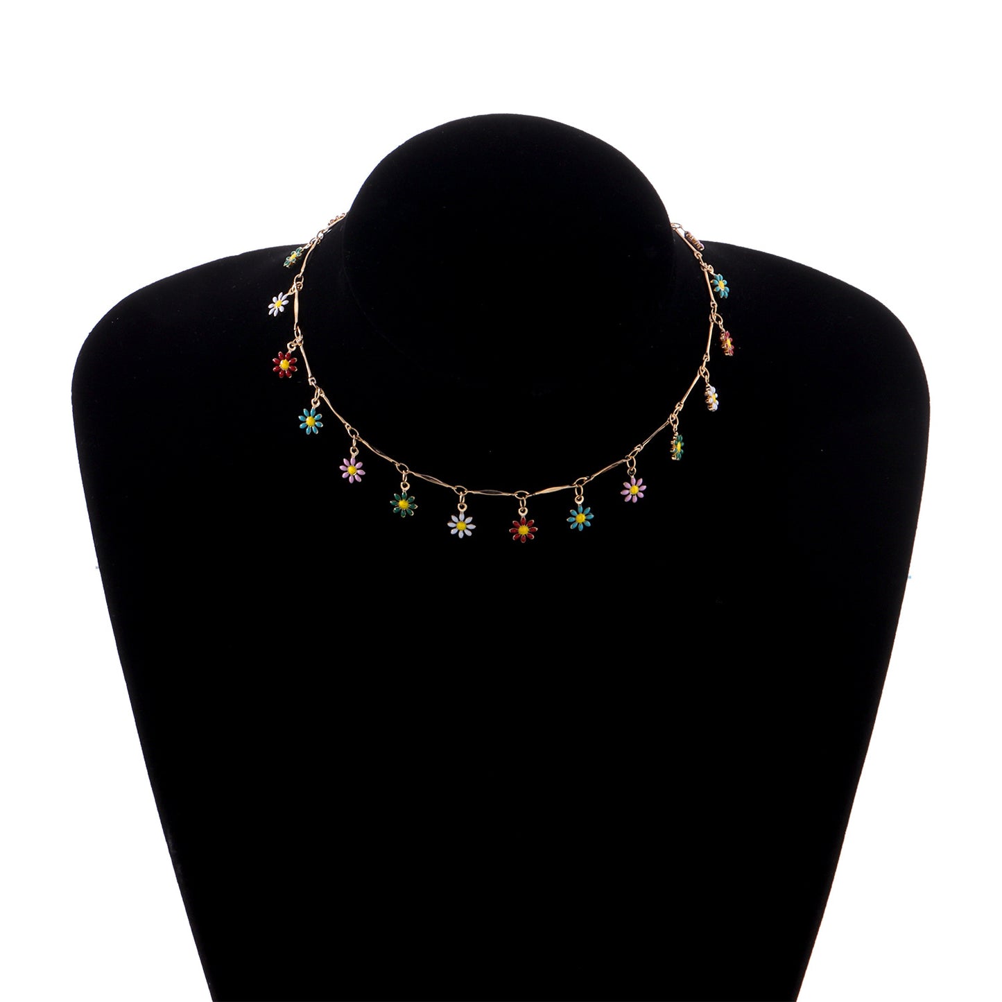 Women's Handmade Floral Chain Necklace Alloy Plated Minimalist Elegant Jewelry