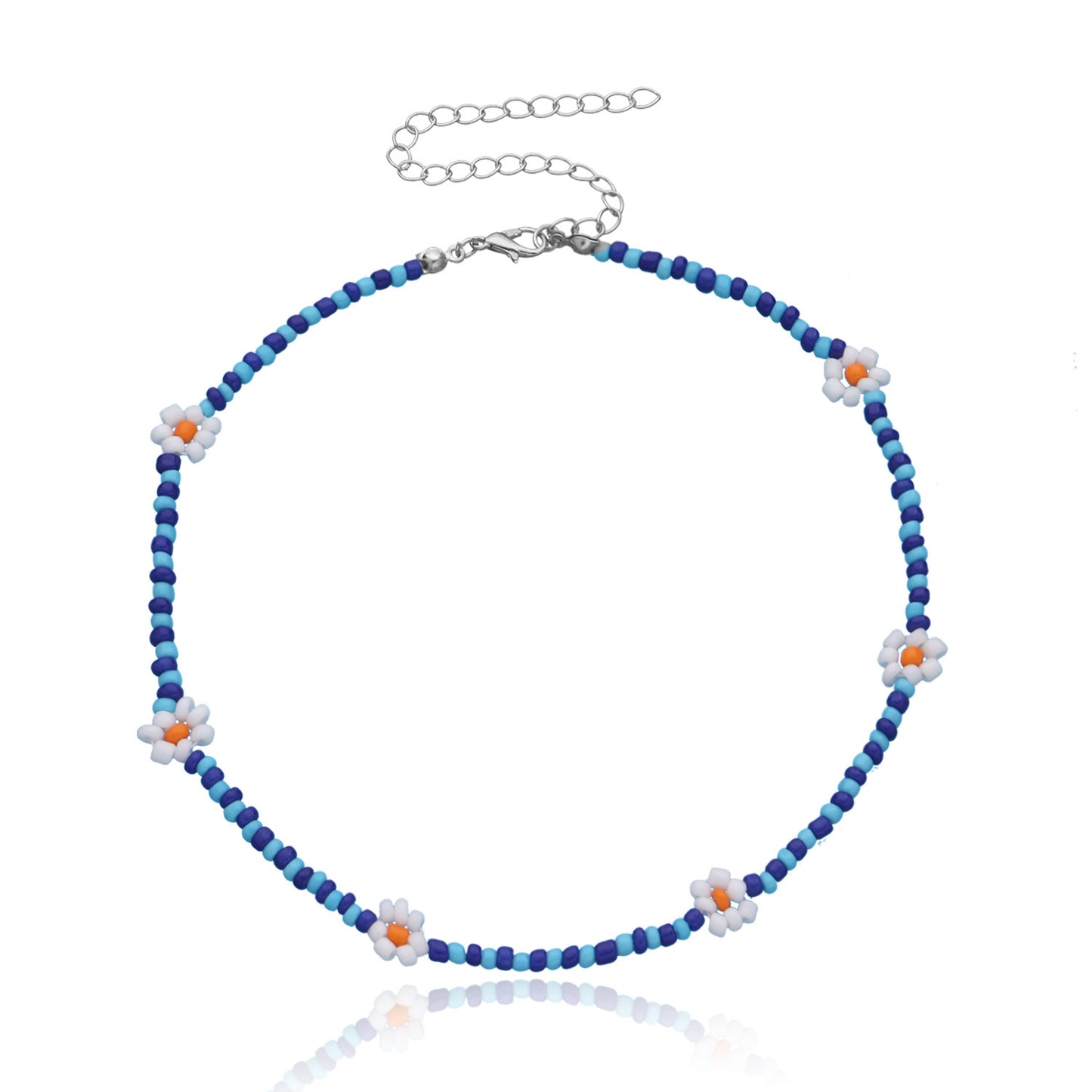 Floral Alloy Plated Fishline Chain Necklace for Women - Trendy Ins Style Fashion Accessory