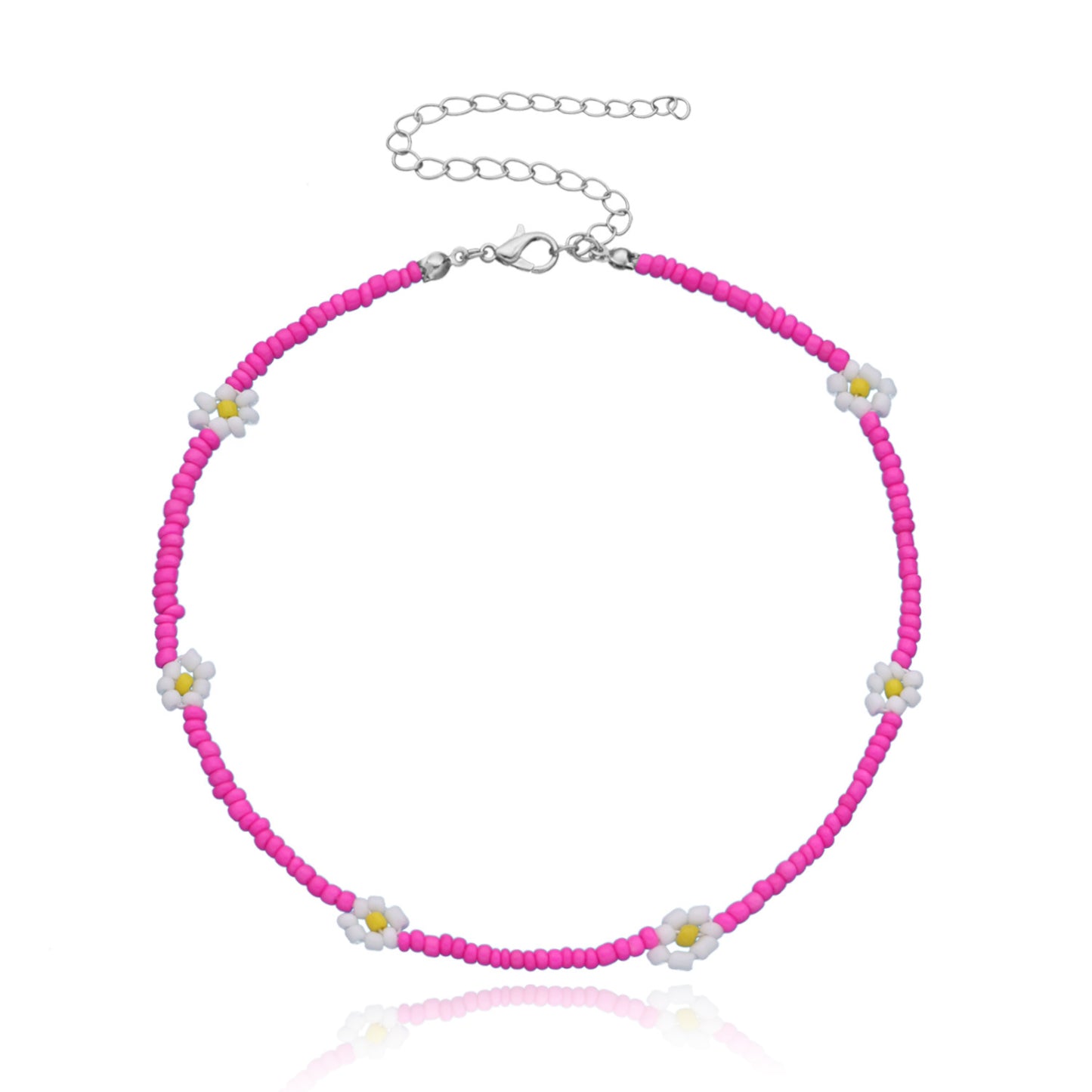 Floral Alloy Plated Fishline Chain Necklace for Women - Trendy Ins Style Fashion Accessory