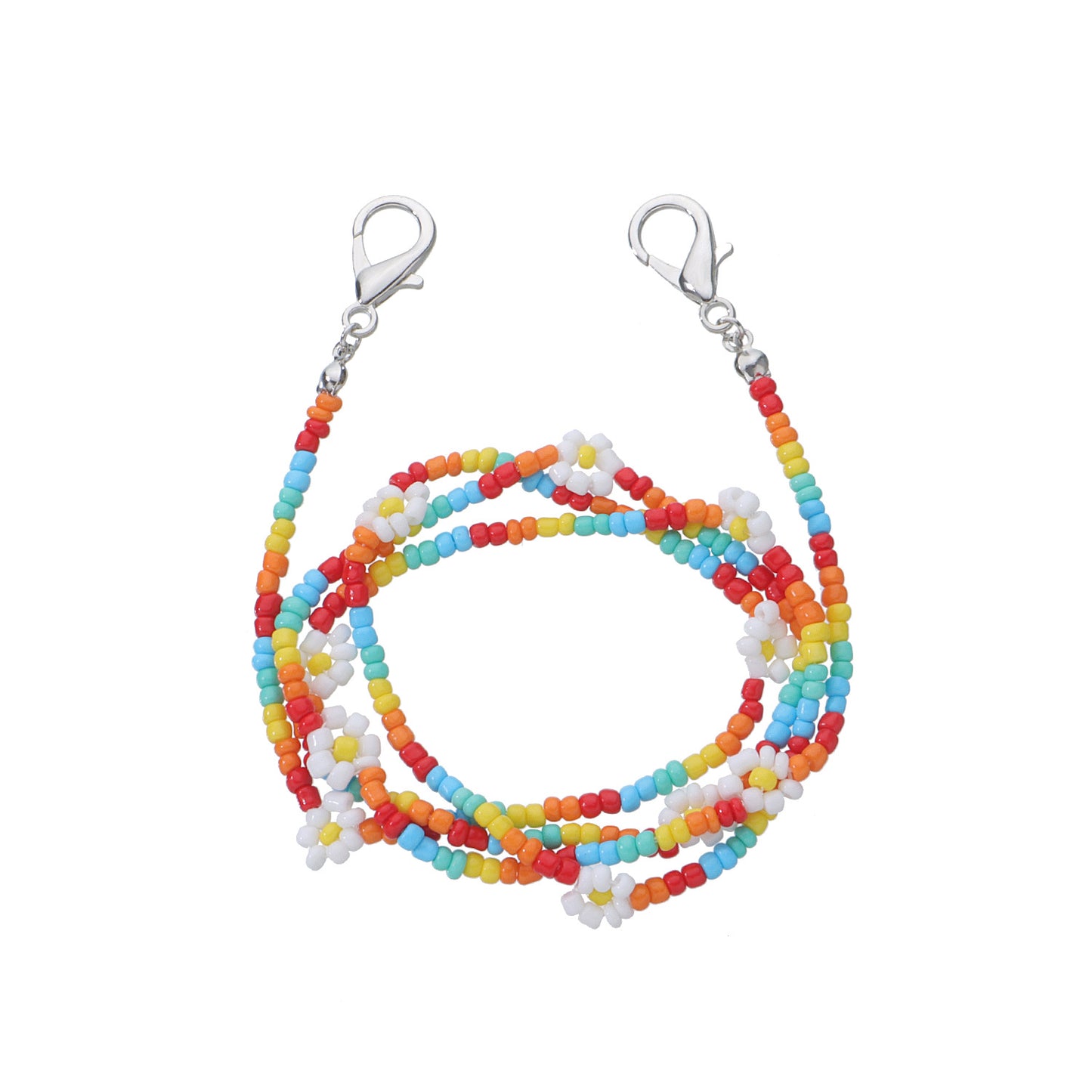 Floral Flower Glass Beads Eyewear Chain Mask Holder