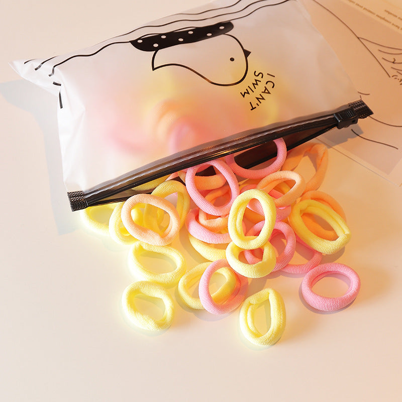 Simpatico elastico per capelli a tinta unita per bambini con motivo a cerchi geometrici e design della Principessa Elsa, accessorio per capelli invernale ispessito con rivestimento in resina