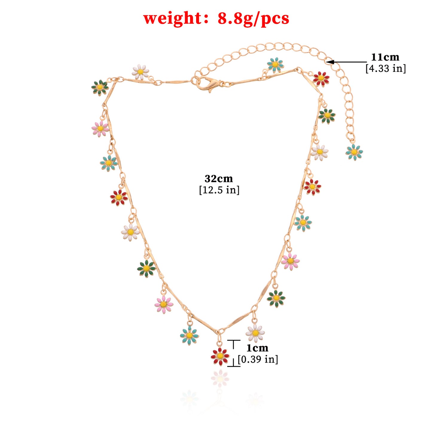 Women's Handmade Floral Chain Necklace Alloy Plated Minimalist Elegant Jewelry