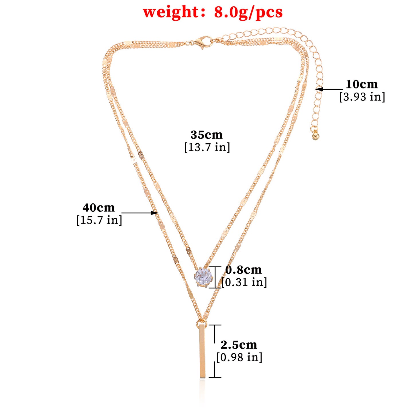 Minimalist Vintage Geometric Rhinestone Alloy Cross Chain Necklace for Women