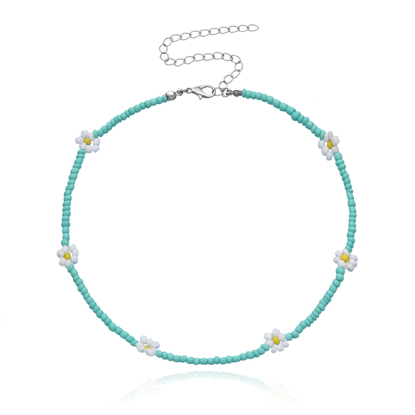 Floral Alloy Plated Fishline Chain Necklace for Women - Trendy Ins Style Fashion Accessory