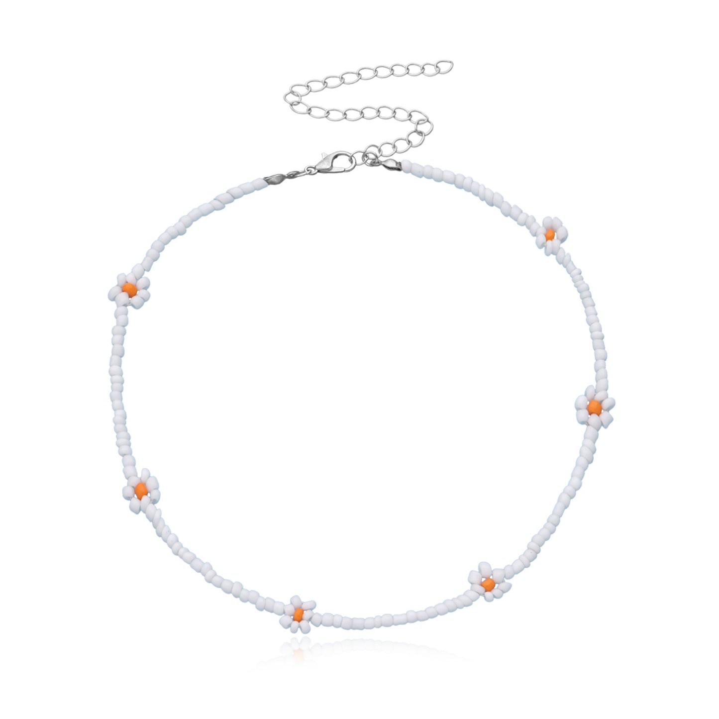 Floral Alloy Plated Fishline Chain Necklace for Women - Trendy Ins Style Fashion Accessory