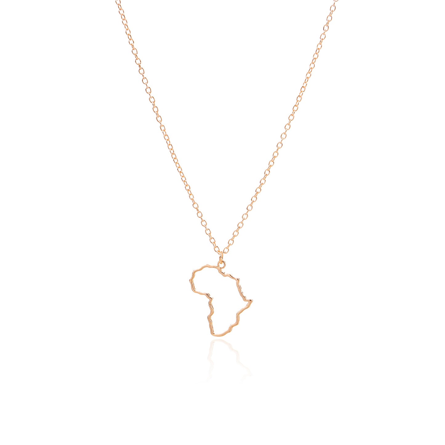 Women's Geometric Alloy Minimalist Fashion Cross Chain Necklace with Inlay - Unique African Map Pendant, 21cm to 50cm Adjustable Length