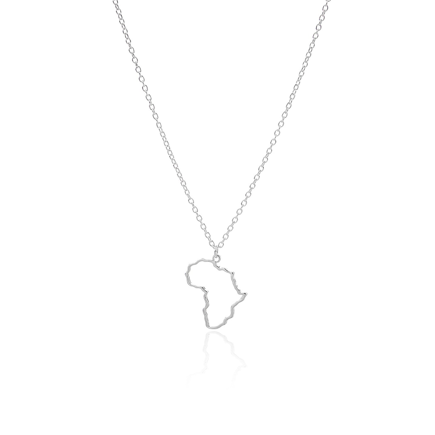 Women's Geometric Alloy Minimalist Fashion Cross Chain Necklace with Inlay - Unique African Map Pendant, 21cm to 50cm Adjustable Length