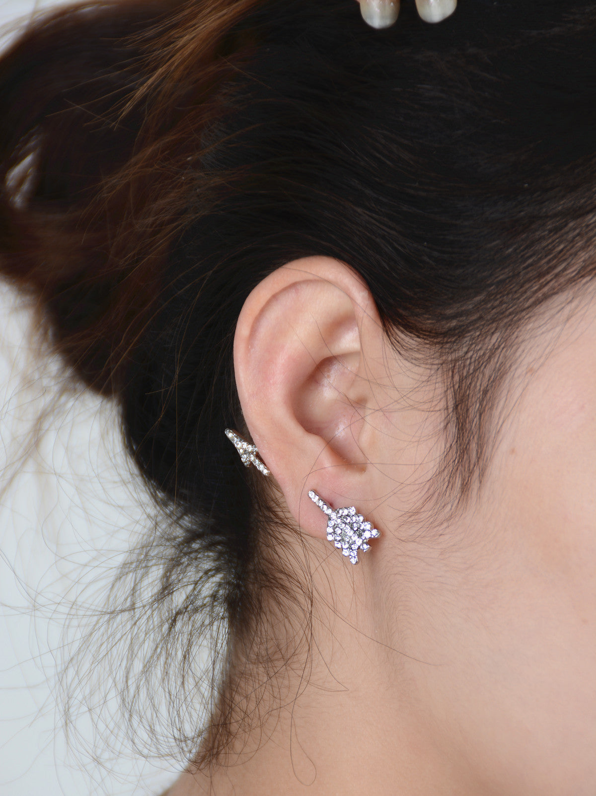 Pendientes de Tachuela con Estrás Asimétricos de Flecha Geométrica para Mujer, Joyería de Moda de Aleación