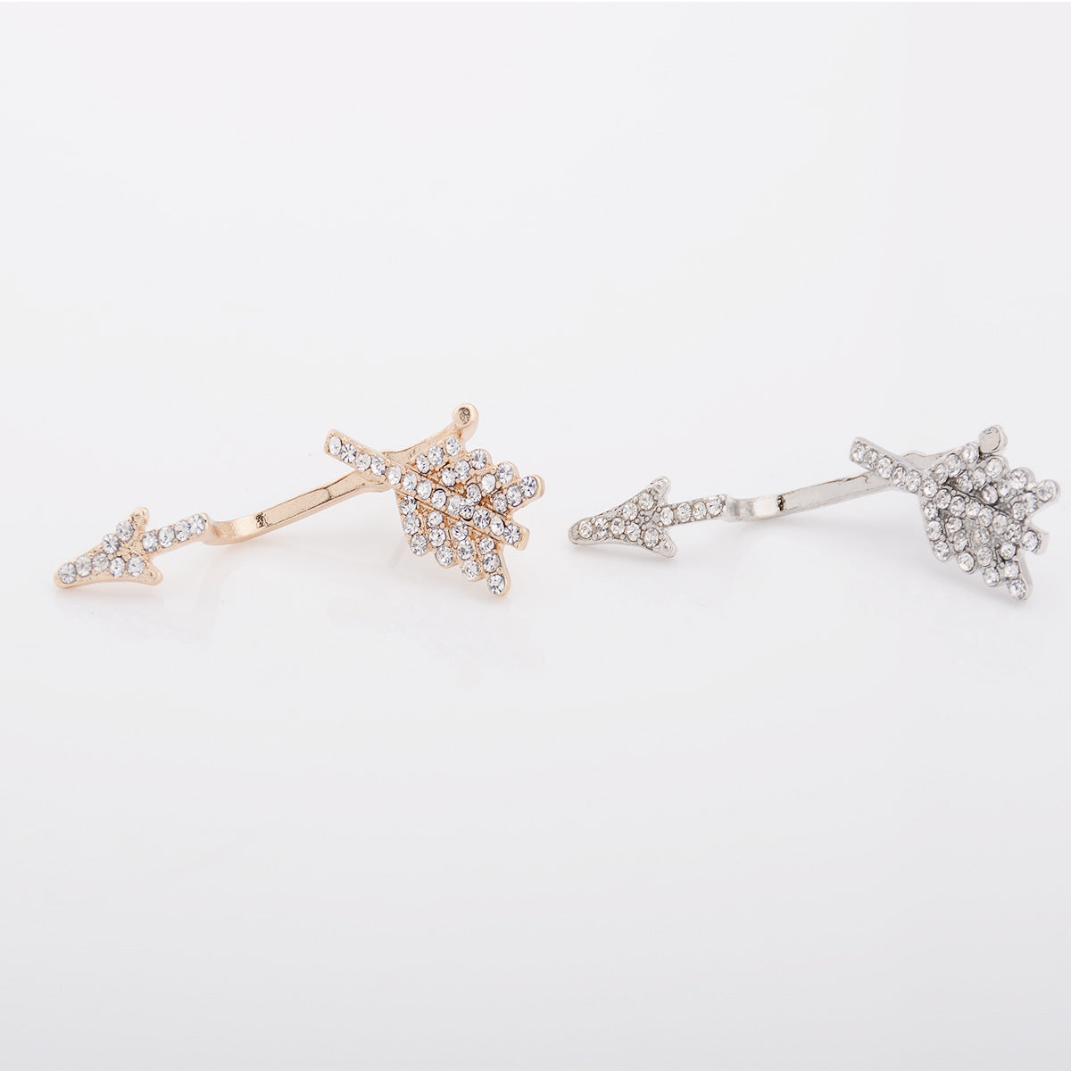 Pendientes de Tachuela con Estrás Asimétricos de Flecha Geométrica para Mujer, Joyería de Moda de Aleación