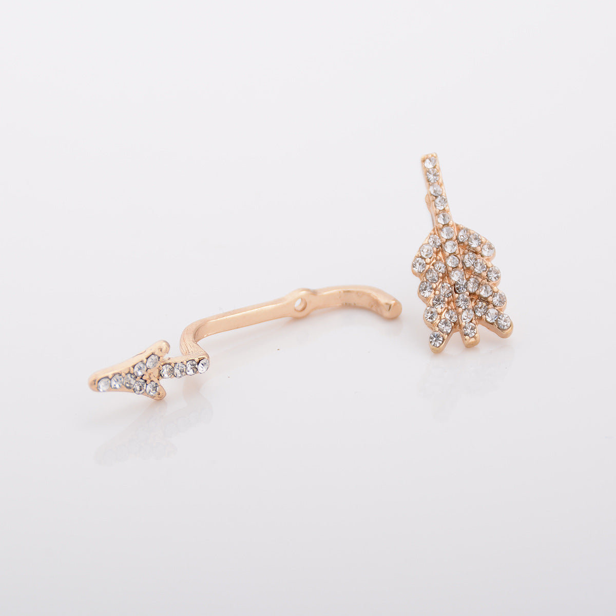 Pendientes de Tachuela con Estrás Asimétricos de Flecha Geométrica para Mujer, Joyería de Moda de Aleación