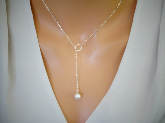 Spring Turquoise Pearl Drop Alloy Plated Long Clavicle Necklace for Women