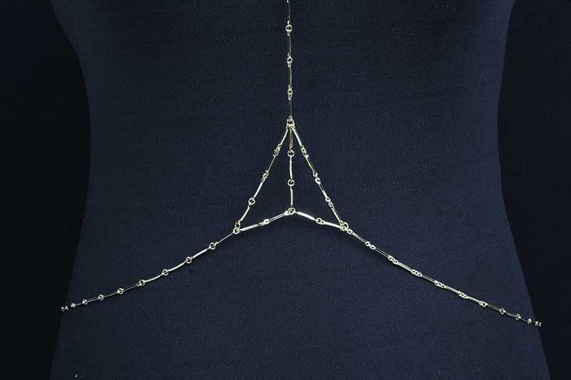 Women's Cross Chain Body Chain with Animal Zodiac Pendant Adjustable Metal Necklace Fashion Jewelry