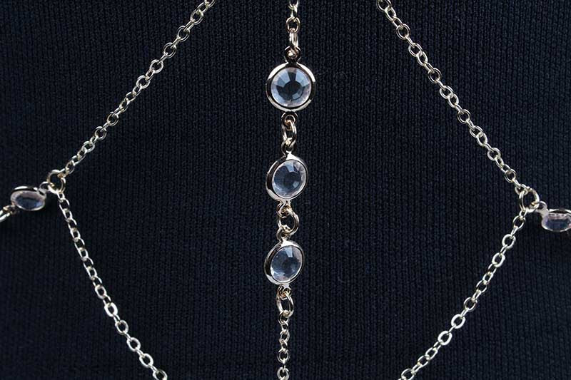 Crystal Inlay Plated Body Chain for Women