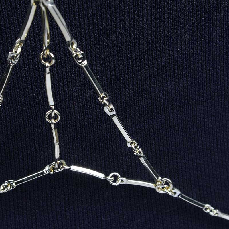 Women's Cross Chain Body Chain with Animal Zodiac Pendant Adjustable Metal Necklace Fashion Jewelry