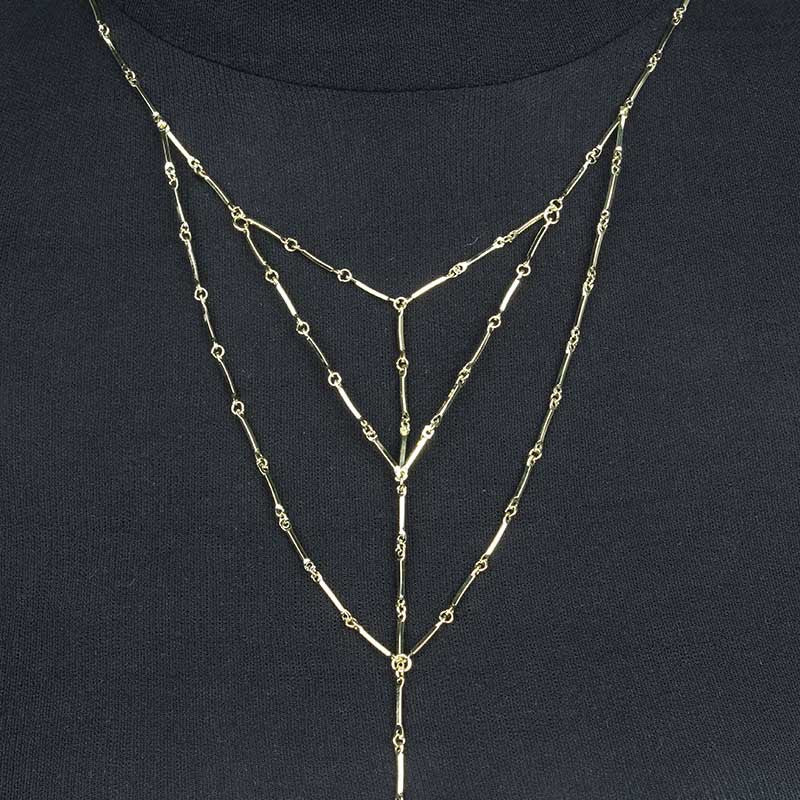 Women's Cross Chain Body Chain with Animal Zodiac Pendant Adjustable Metal Necklace Fashion Jewelry