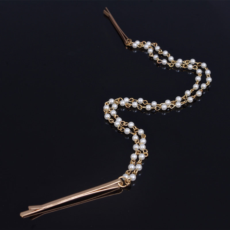 Women's Handmade Pearl Beaded Headband Hair Accessory Summer Versatile Minimalist Elegant Western Style Geometric Hairband