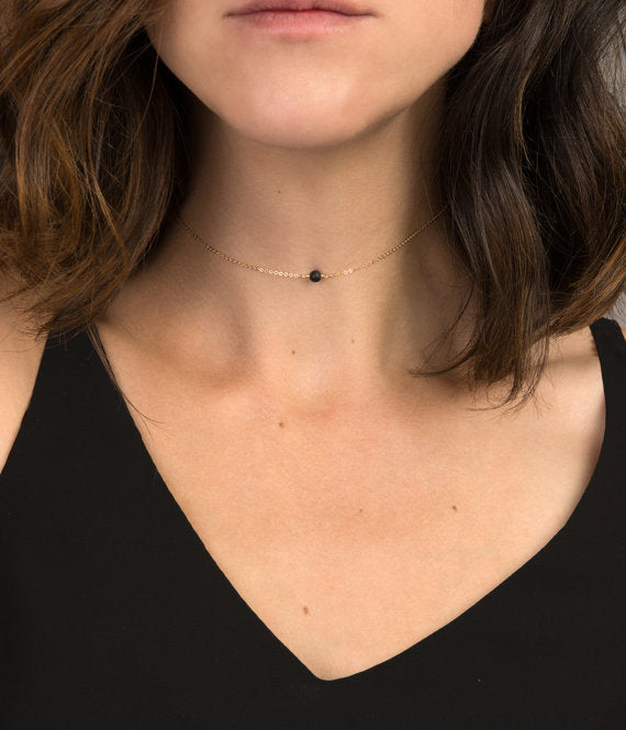 Minimalist Teardrop Crystal Pendant Necklace for Women Adjustable Alloy Locket Chain