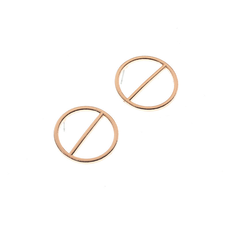 Pendientes de botón circulares geométricos minimalistas para mujer, de aleación, con líneas limpias y un toque contemporáneo