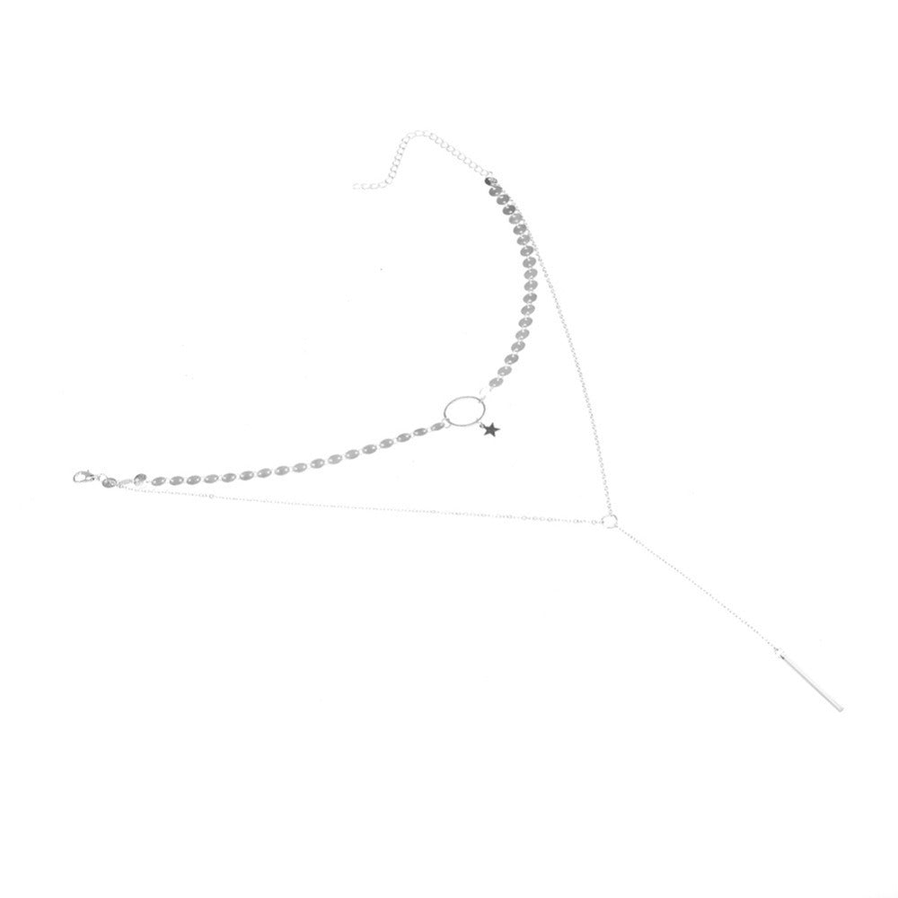 Five Point Star Pendant Necklace for Women Minimalist Geometric Fashion Choker Chain Jewelry