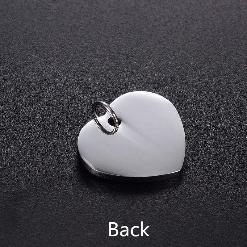 Ciondolo Cuore in Acciaio Inossidabile con Dettaglio Zampa in Strass Collana con Ciondolo Minimalista
