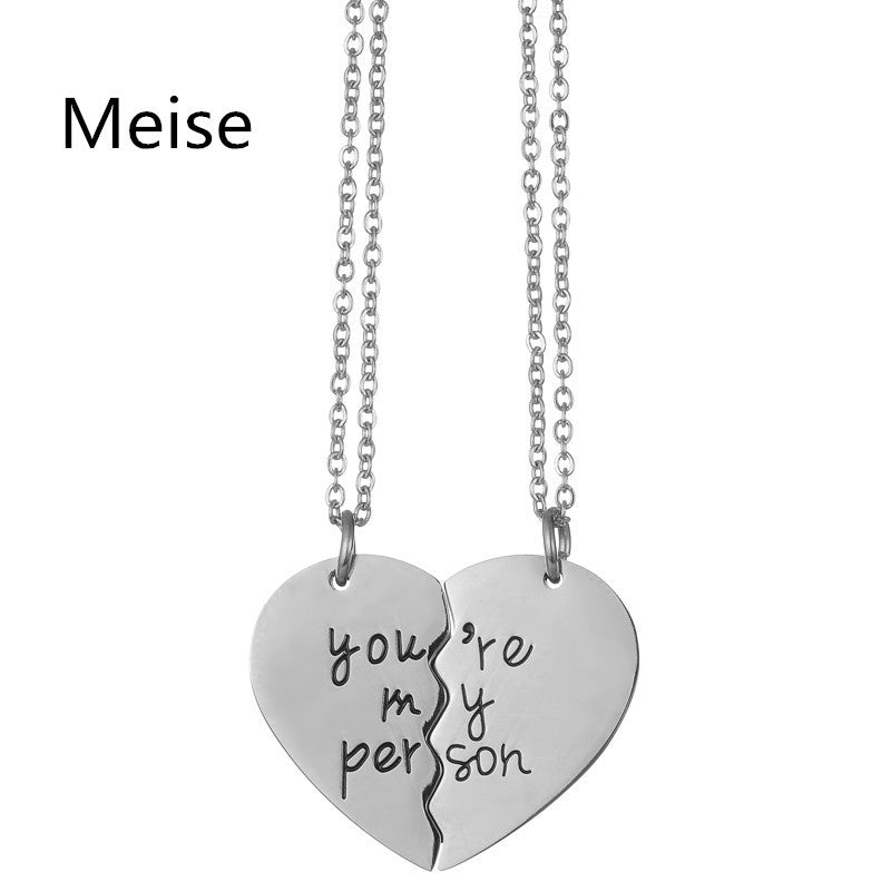 Stainless Steel Heart Pendant Necklace for Women Titanium Steel Charm Polished Finish Romantic Couple Jewelry