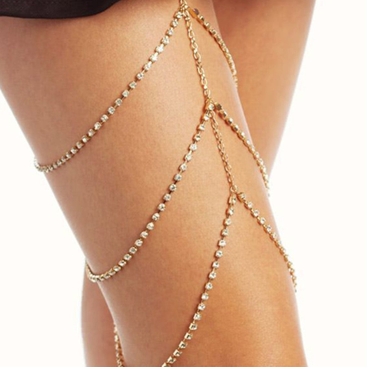 Cavigliera a Strati da Donna, Stile Western Geometrico con Intarsi in Lega e Gemme Artificiali