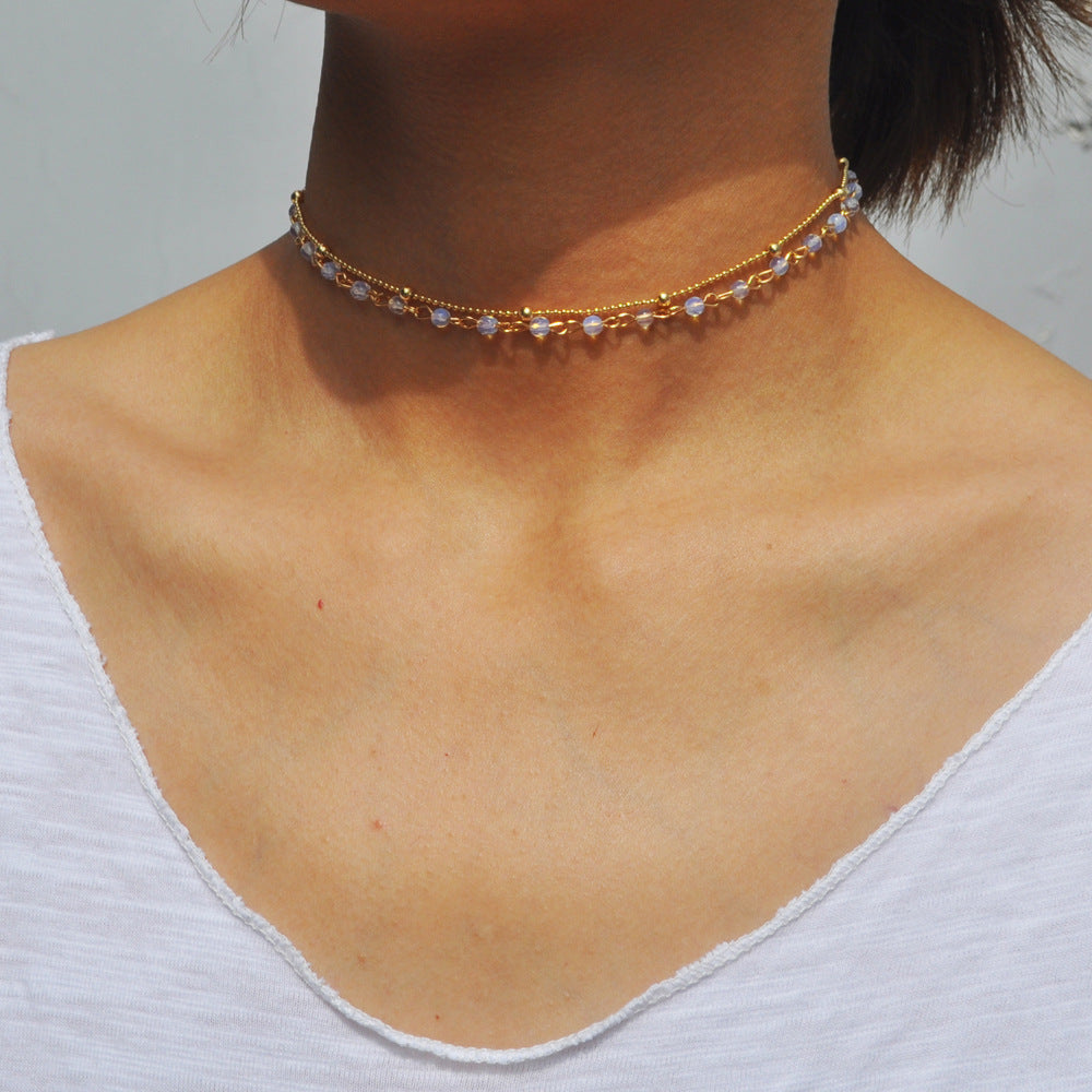 Minimalist Geometric Pendant Necklace for Women Alloy Locket Chain Adjustable Collar Necklace