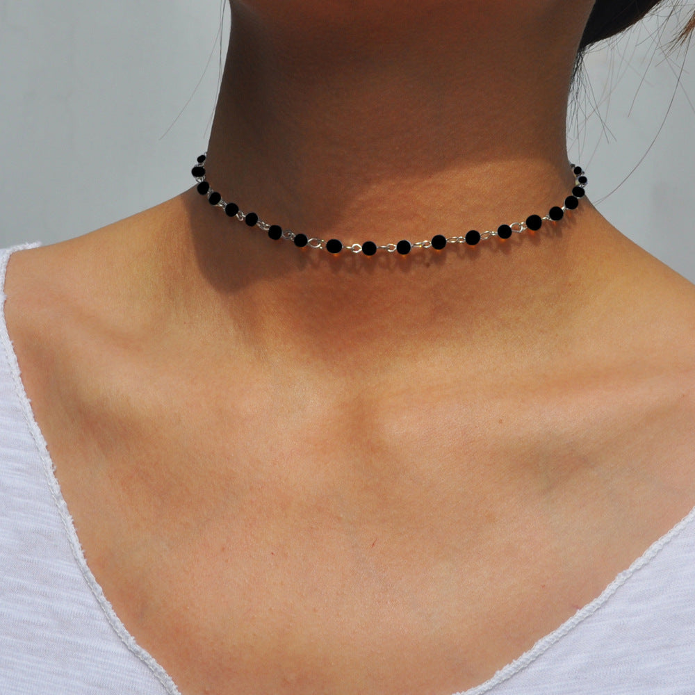 Minimalist Geometric Pendant Necklace for Women Adjustable Layered Alloy Clavicle Chain Fashion Jewelry