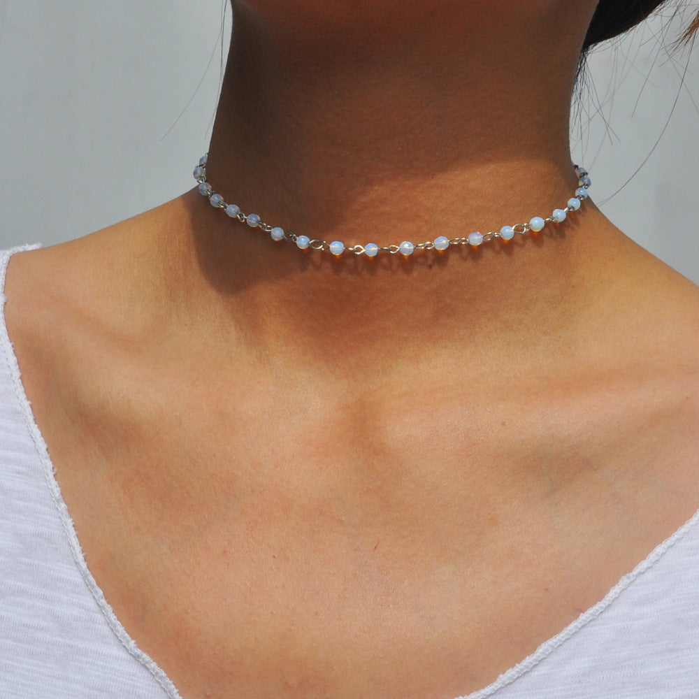 Minimalist Geometric Pendant Necklace for Women Adjustable Layered Alloy Clavicle Chain Fashion Jewelry
