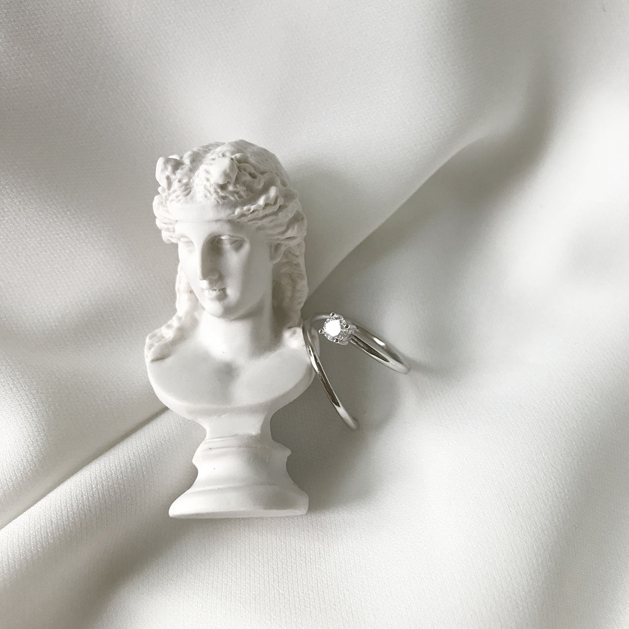 Anello a Spirale in Zircone da Donna, Avvolto a Mano in Filo d'Argento Sterling 925, Anello Fascia Statement Geometrico Stile Ins, Gioielli alla Moda Minimalisti
