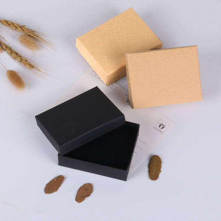 Vintage Style Jewelry Gift Box for Rings Necklaces Earrings Kraft Paper Packaging Box with Custom Logo Printing