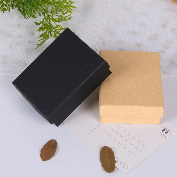 Vintage Style Jewelry Gift Box for Rings Necklaces Earrings Kraft Paper Packaging Box with Custom Logo Printing