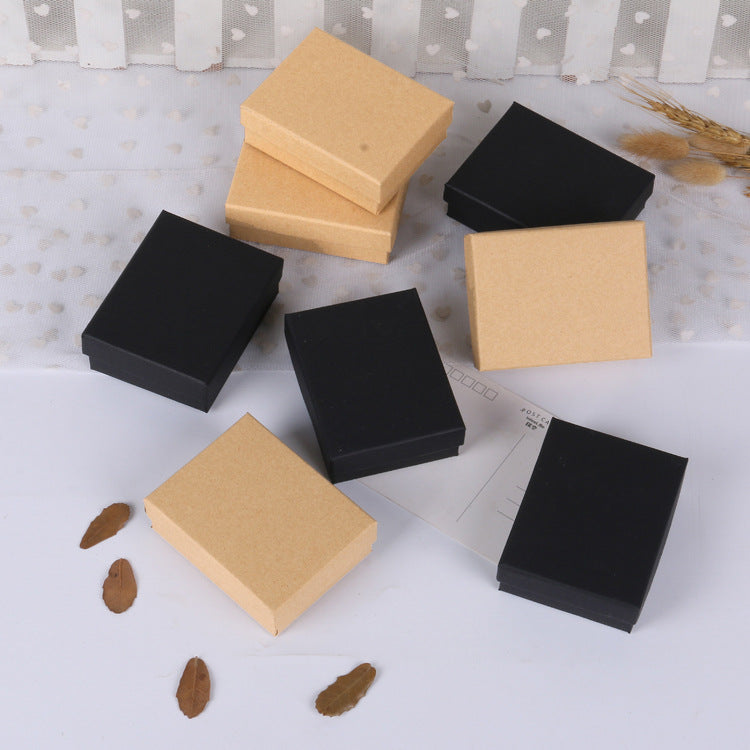 Vintage Style Jewelry Gift Box for Rings Necklaces Earrings Kraft Paper Packaging Box with Custom Logo Printing