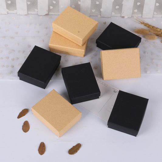 Vintage Style Jewelry Gift Box for Rings Necklaces Earrings Kraft Paper Packaging Box with Custom Logo Printing