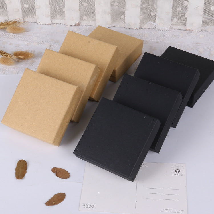 Retro Kraft Paper Earring Box Minimalist Artistic Jewelry Packaging Gift Box for Rings Bracelets