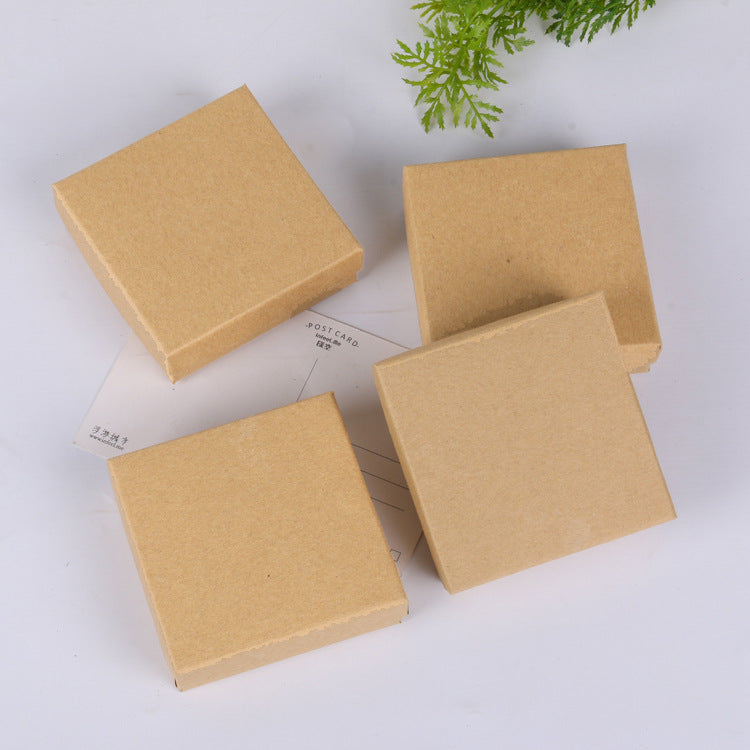 Retro Kraft Paper Earring Box Minimalist Artistic Jewelry Packaging Gift Box for Rings Bracelets