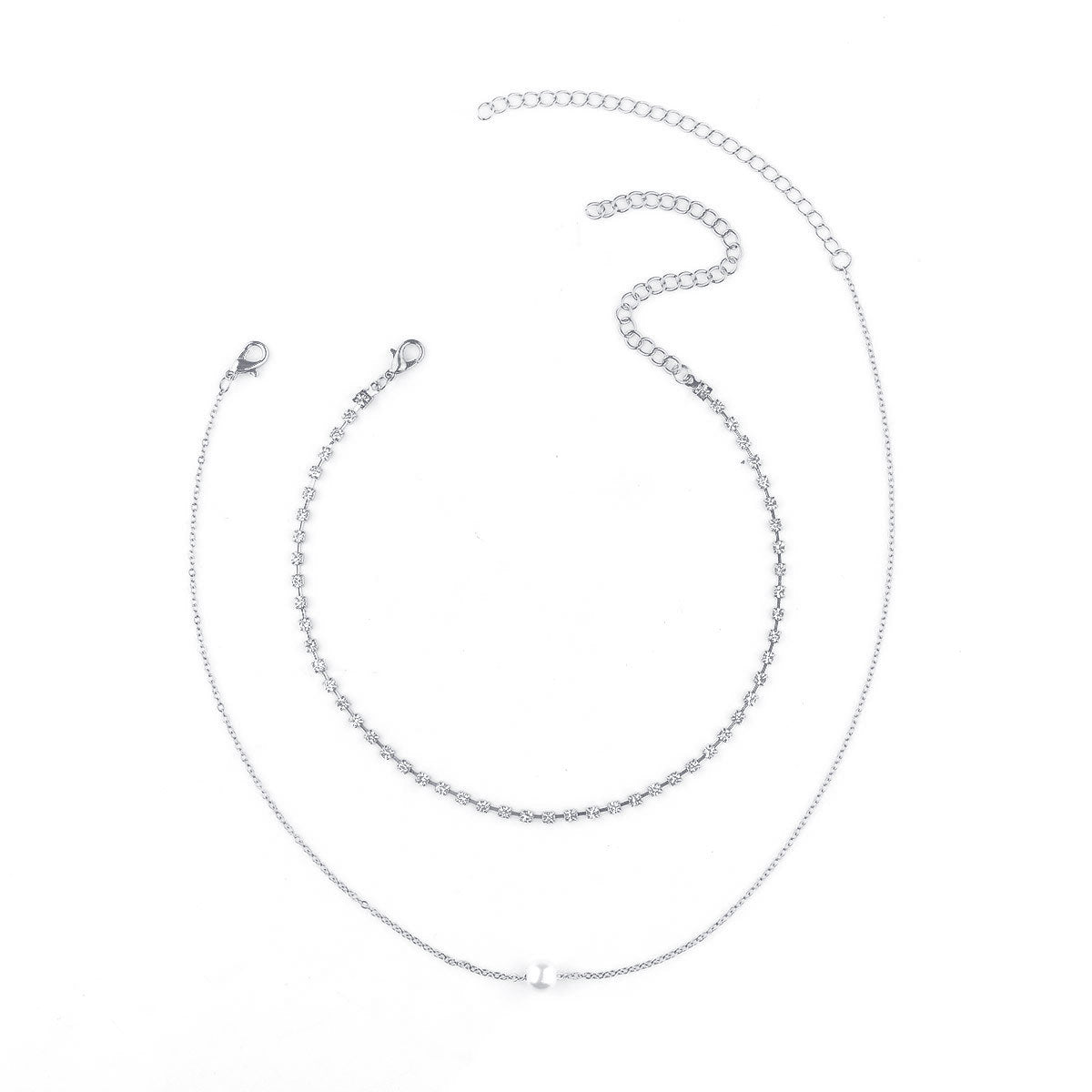 Multi-Layer Pearl Pendant Necklace for Women with Rhinestone Inlay Snake Bone Chain Tassel Detail Minimalist Letter Number Word Design Vintage Artistic Jewelry