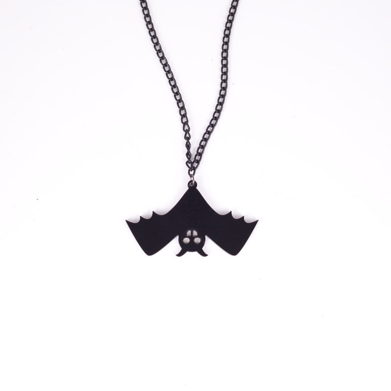 Set Collana e Orecchini Pipistrello di Halloween per Donne e Uomini Gioielli Gotici in Acrilico Catena a Osso di Serpente Accessori Costume Dark Fantasy